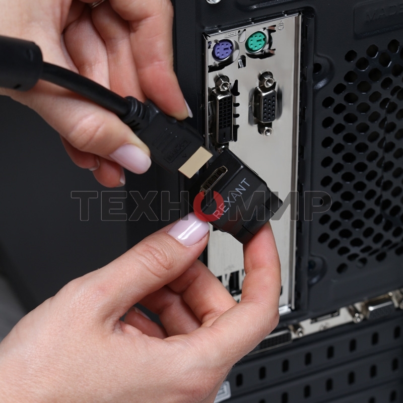 Переходник штекер Rexant HDMI - гнездо HDMI, поворотный