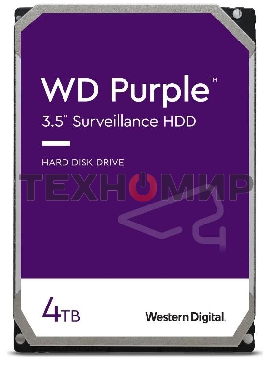 Жесткий диск Western Digital 4Tb 5400rpm Purple SATA III, 256Mb, 3.5