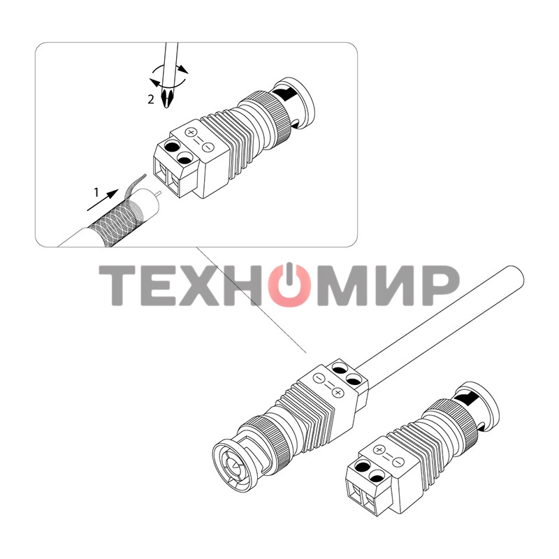 Коннектор PROconnect штекерBNCс клеммной колодкой