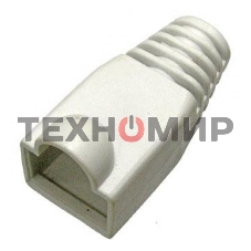 Защитные колпачки для кабеля 6,0мм cat.5, на соединение коннектора с кабелем, белый, 100 шт. в пчк