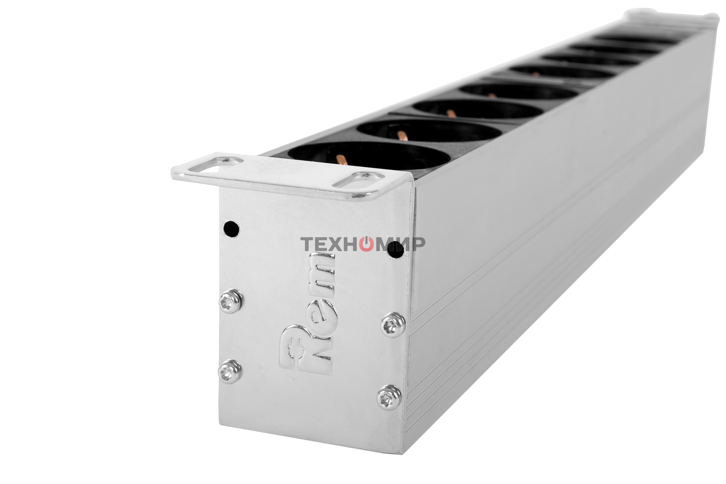 Блок розеток Rem-32 с инд., 8 Schuko, 32A, алюм., 19