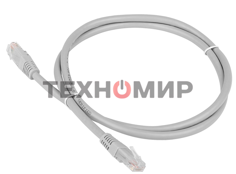 Патч-корд TWT UTP cat.6, с заливными колпачками, 10.0 м, серый