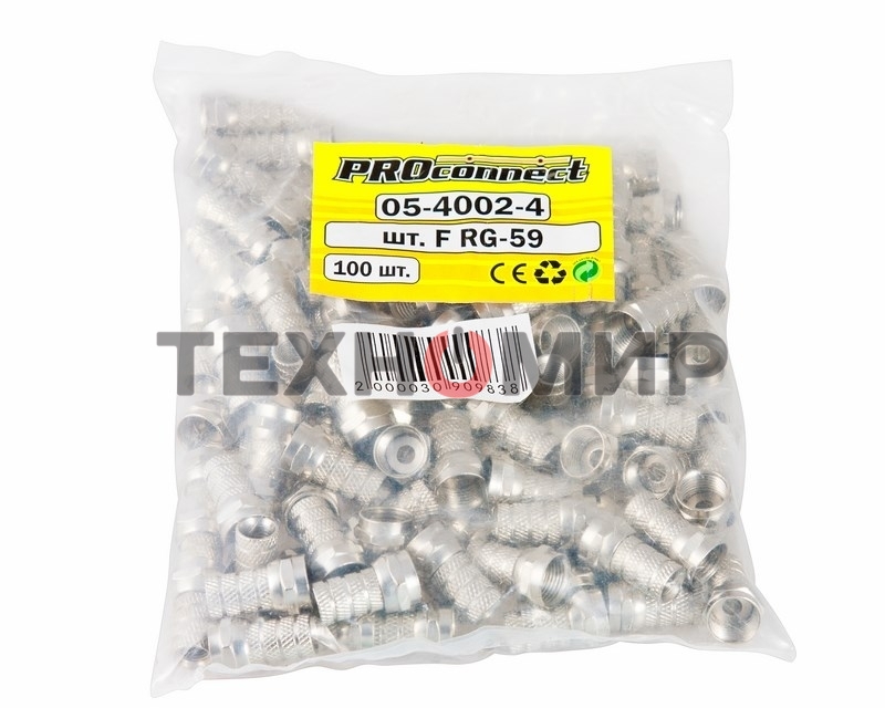 F-разъем RG-59, L=19 мм, цинк PROconnect