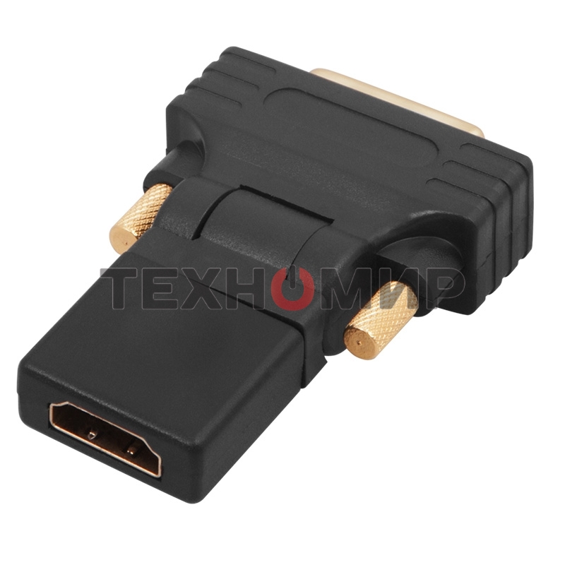 Переходник штекер Rexant DVI-D - гнездо HDMI, поворотный