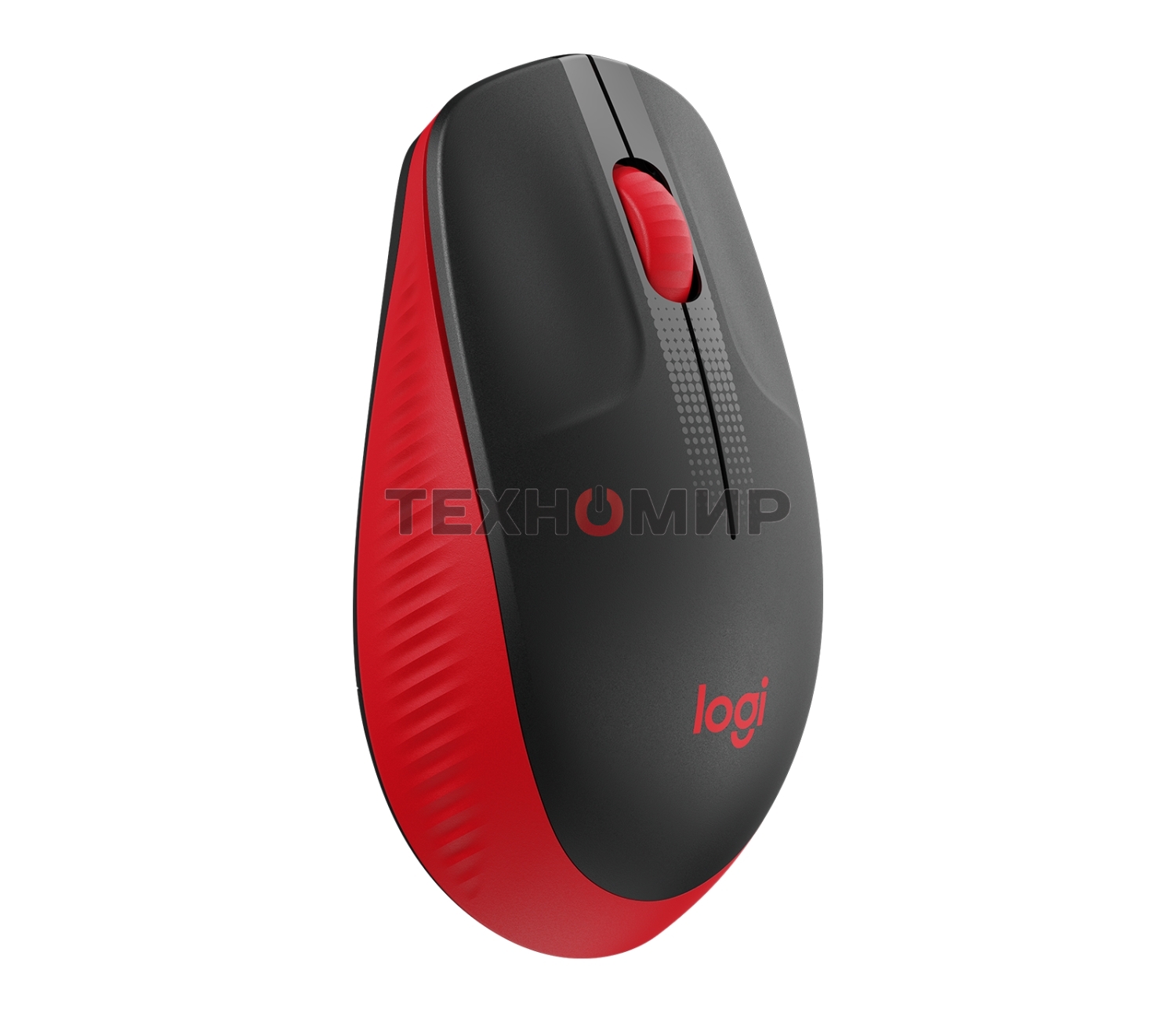 Мышь беспроводная Logitech M190 черный/красный, 1000 dpi, радиоканал, USB, кнопки - 3