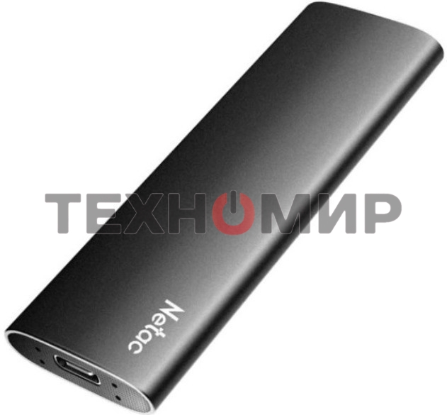 Внешний SSD Netac Z SLIM, 250 Gb, USB 3.2 Gen 2 Type-C, R/W 550/480, черный