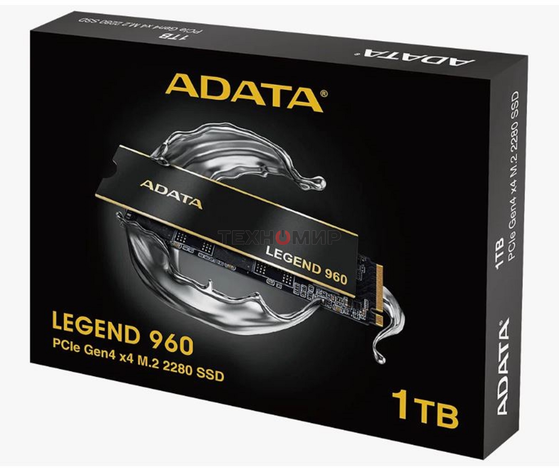Накопитель SSD ADATA LEGEND 960, 1Tb, PCIe 4.0 x4, M.2 2280, NVMe, R/W 7400/6000, с радиатором