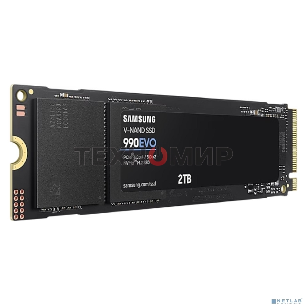 Накопитель SSD Samsung 990 EVO, 2000Gb, PCIe 4.0 x4, M.2 2280, NVMe, R/W 5000/4200