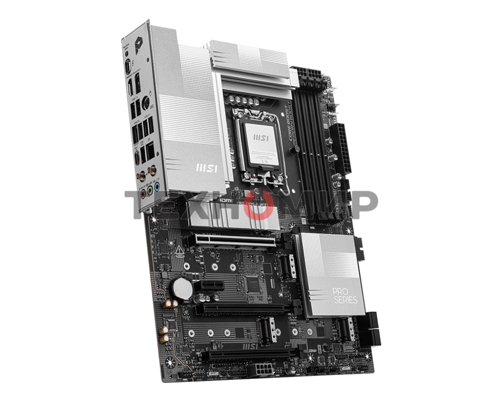 Материнская плата MSI PRO Z890-P WIFI, LGA 1851, Intel Z890, 4xDDR5, 4xSATA, 4xM.2, 1xPCIe 5.0 x16, 2xPCIe 4.0 x4, 1xPCIe 3.0 x1, 1xHDMI, 1xDP, 1xUSB-C Thunderbolt 4, 1xUSB-C 3.2 Gen 2, 1x 5Gb LAN, 2xUSB-A 3.2 Gen 1, 1xUSB-A 3.2 Gen 2, 4xUSB-A 2.0, 3x3.5 