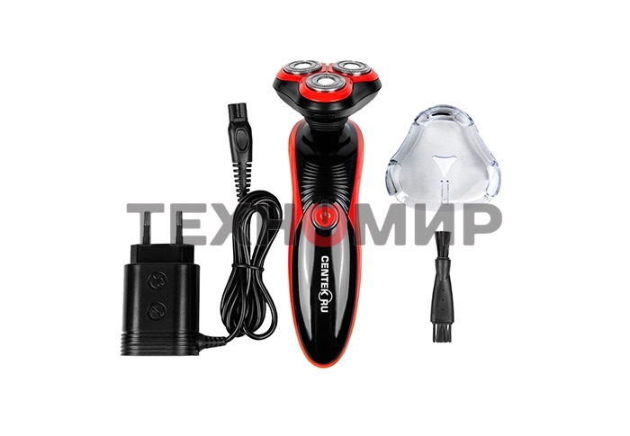 Электробритва Centek CT-2168 (красный) ротор 3D, влажное бритье, 3 плав.головки, 2-ные лезвия, до 50 мин раб