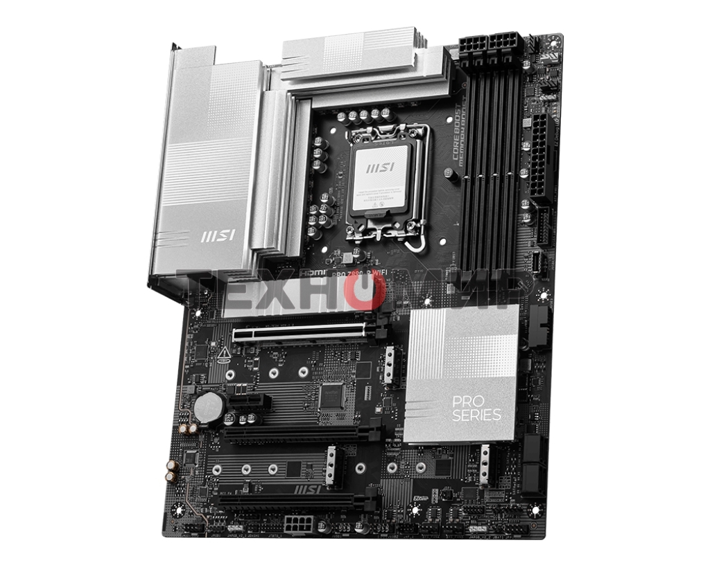 Материнская плата MSI PRO Z890-P WIFI, LGA 1851, Intel Z890, 4xDDR5, 4xSATA, 4xM.2, 1xPCIe 5.0 x16, 2xPCIe 4.0 x4, 1xPCIe 3.0 x1, 1xHDMI, 1xDP, 1xUSB-C Thunderbolt 4, 1xUSB-C 3.2 Gen 2, 1x 5Gb LAN, 2xUSB-A 3.2 Gen 1, 1xUSB-A 3.2 Gen 2, 4xUSB-A 2.0, 3x3.5 