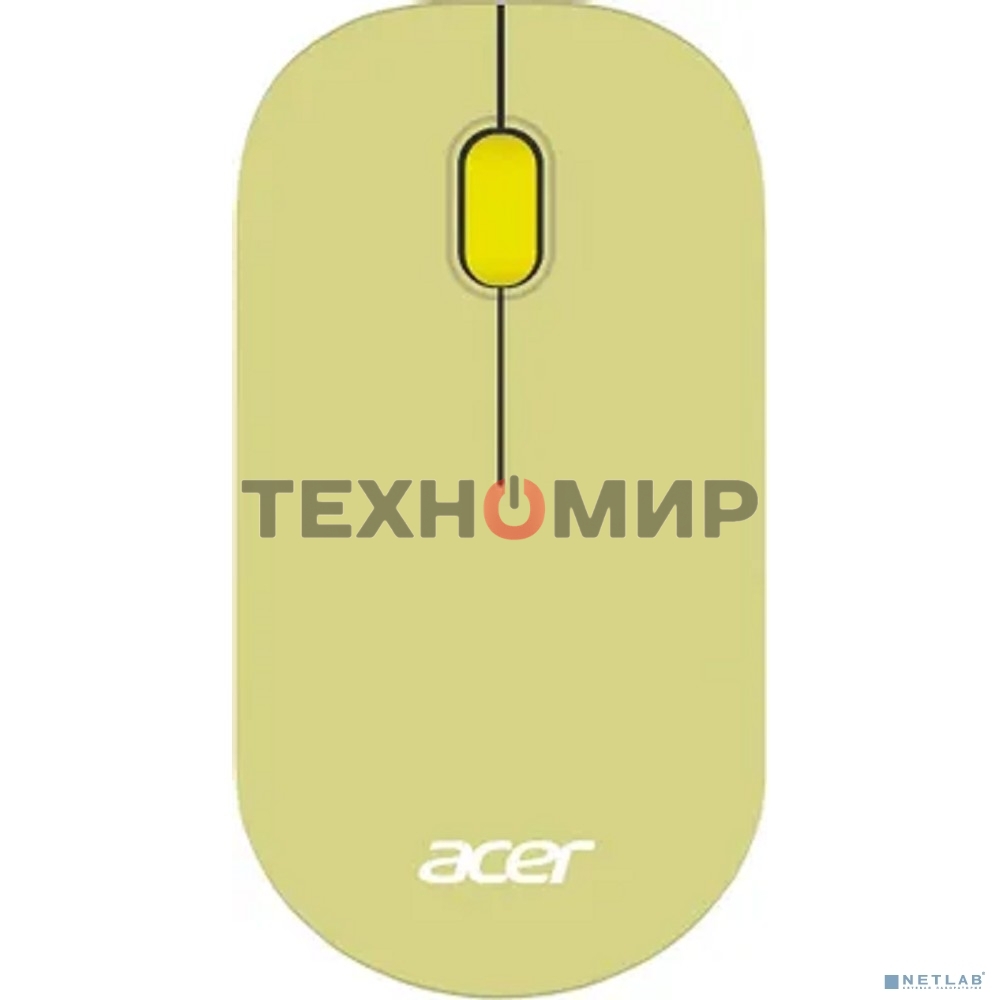 Мышь беспроводная Acer OMR205 зеленый/желтый, 1200 dpi, радиоканал, USB, кнопки - 3