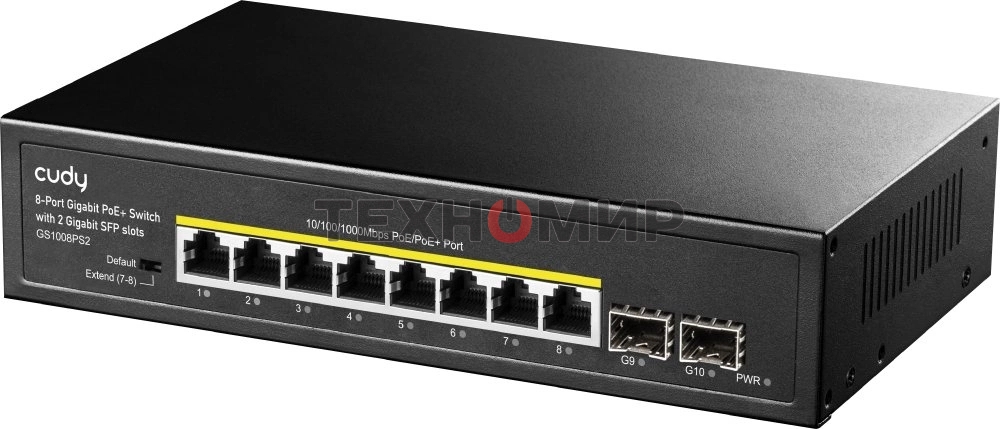 Коммутатор Cudy GS1008PS2 (L2) 8x1 Гбит/с 2SFP 8PoE+ 120W неуправляемый