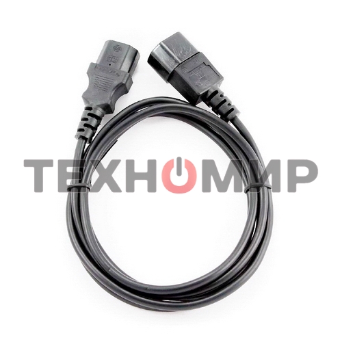 Кабель питания сист.блок-монитор Cablexpert PC-189-1-3M, 3м, C13-C14, 3x1кв.мм., черный, с заземлением