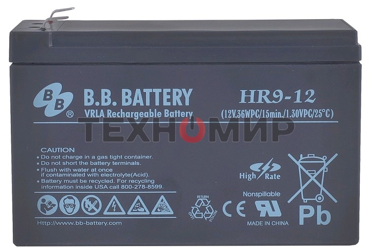 Батарея для ИБП B.B.Battery HR 9-12 (12V 9Ah)