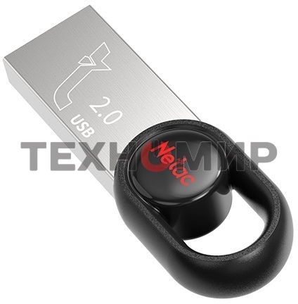 Флешка USB Netac UM2 (NT03UM2N-032G-20BK), 32Gb, USB 2.0, R/W 100/40, серебристый/черный
