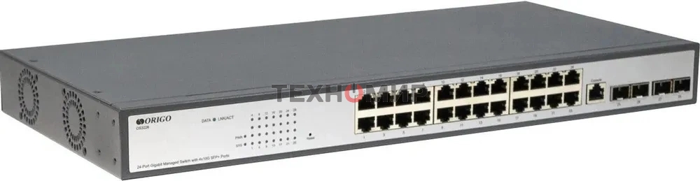 Коммутатор настраиваемый L2 ORIGO OS2328/A1A 24x1000Base-T, 4xCombo 1000Base-T/SFP, комплект для установки в 19