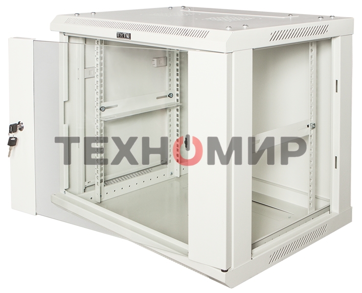 Шкаф настенный серии Pro, 4U 600x450, стеклянная дверь