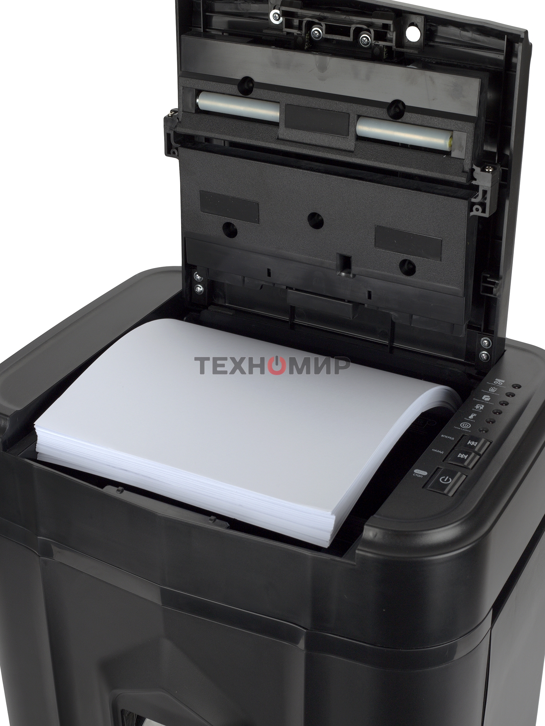 Шредер Heleos АП20-4 черный с автоподачей (секр.P-4) перекрестный 131лист. 20лтр. скрепки скобы пл.карты