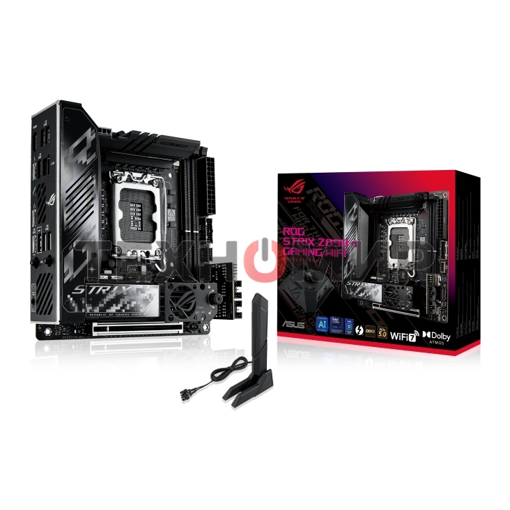 Материнская плата ASUS ROG STRIX Z890-I GAMING WIFI, LGA1851, Intel Z890, 2xDDR5, 2xSATA, 2xM.2, 1xPCI-E 5.0 x16, 1xHDMI, 2xThunderbolt 4, 1x2.5Gb LAN, 9xUSB-A, 1xUSB-C, 5.1, Mini-ITX