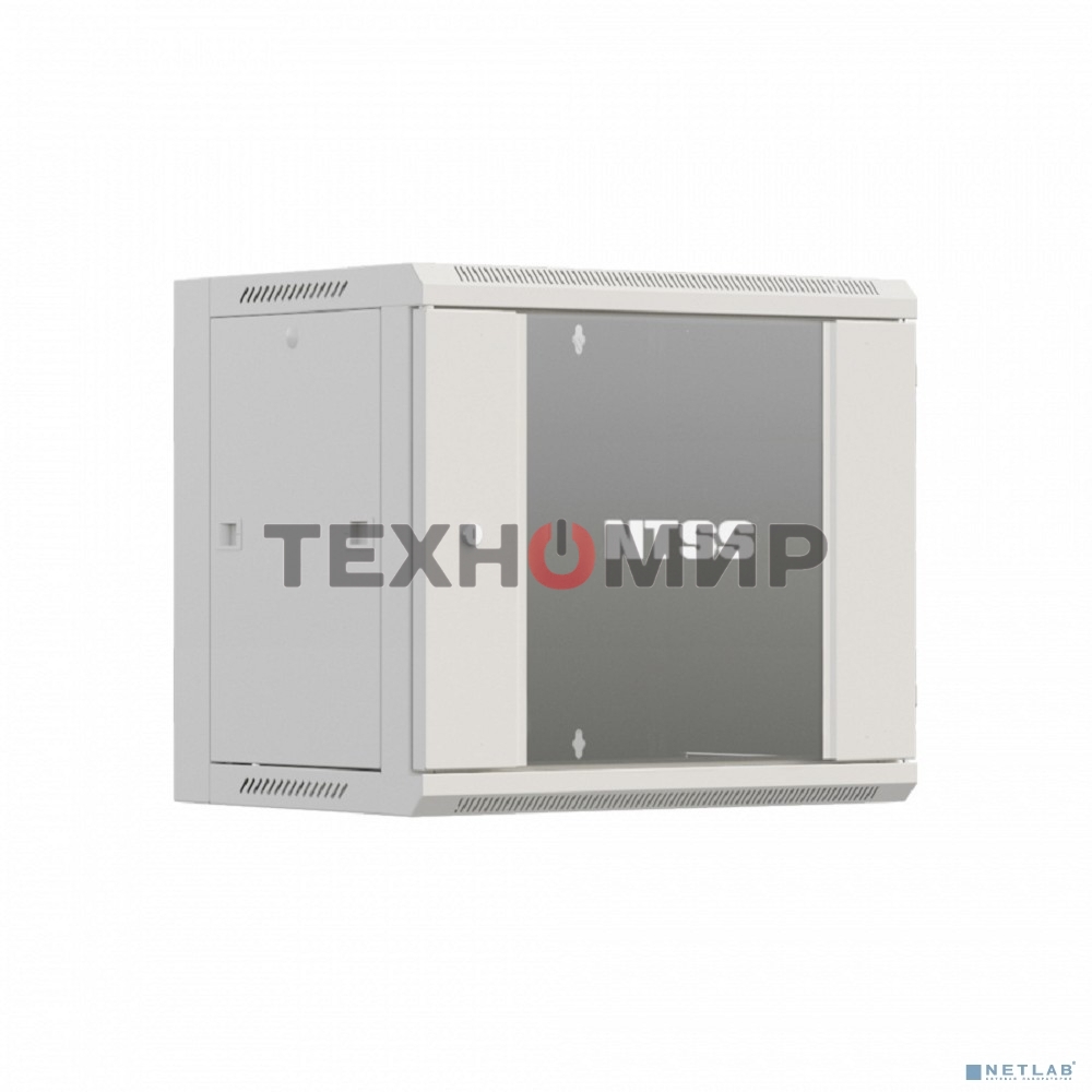 Шкаф коммутационный NTSS Премиум (NTSS-W12U6060GS-2) настенный 12U 600x600 мм пер. дв. стекл 60 кг серый IP20 сталь