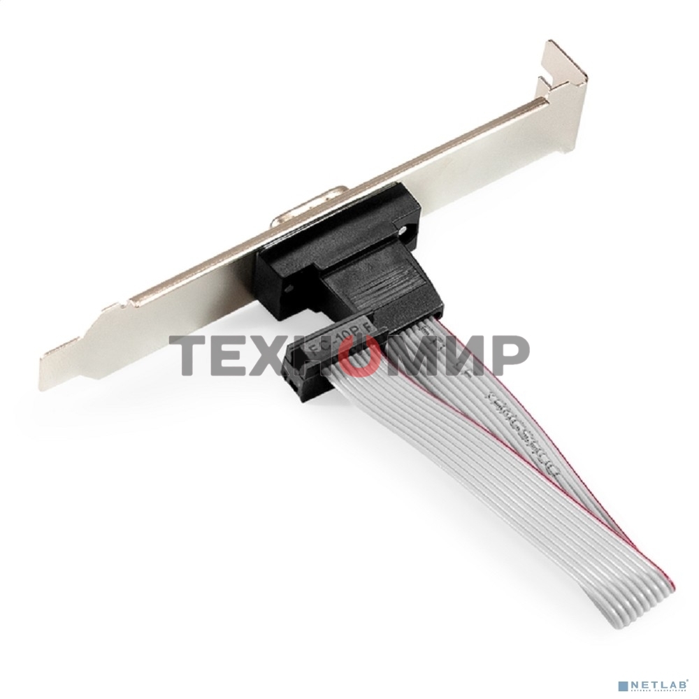 Планка портов в корпус 1xCOM ExeGate BrctDB91 (Com 10-pin (F) --> RS232 DB9 Male, кабель 20 см)