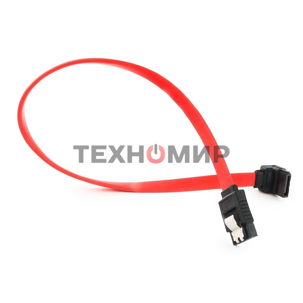 Кабель интерфейсный SATA Cablexpert CC-SATAM-DATA90-0.3M, 30 см, угловой разъем, 7pin/7pin, защелка, пакет