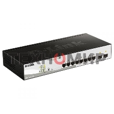 Коммутатор D-Link DGS-1210-10P/ME/B1A Управляемый 2 уровня с 8 портами 10/100/1000Base-T с поддержкой PoE и 2 портами 1000Base-X SFP