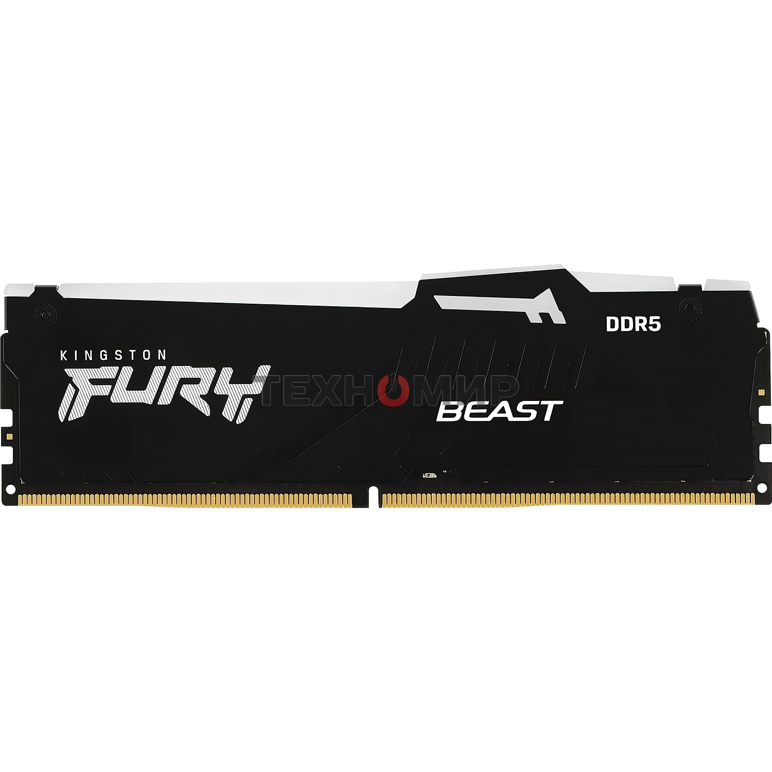 Оперативная память Kingston Fury Beast, DDR5, 16Gb (1x16Gb), 6000MHz, CL30, DIMM, с радиатором, RGB, черный