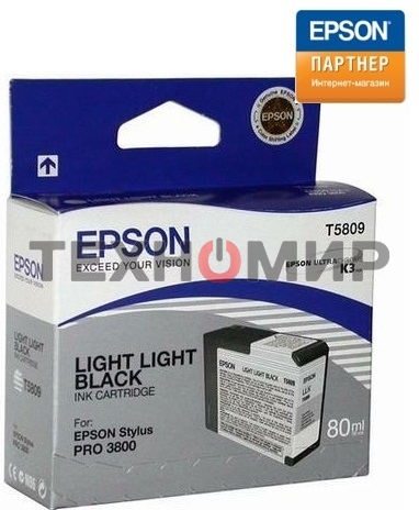 Картридж струйный Epson T5809 (C13T580900) светло-серый (80 мл) для Stylus Pro 3800