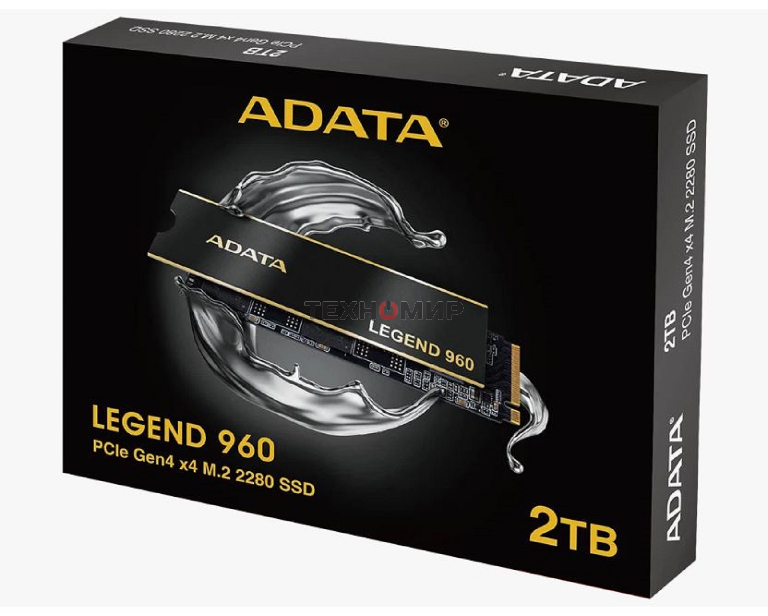 Накопитель SSD ADATA LEGEND 960, 2Tb, PCIe 4.0 x4, M.2 2280, NVMe, R/W 7400/6800, с радиатором
