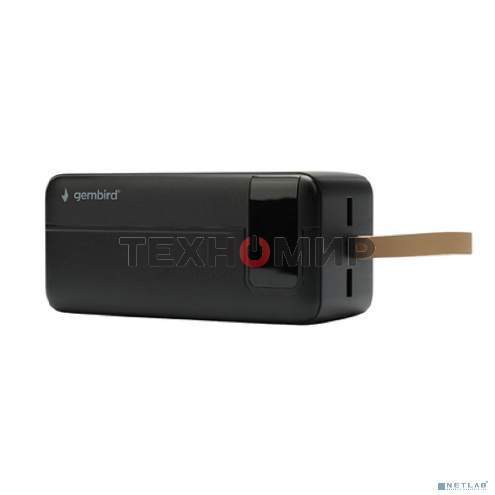 Портативный аккумулятор Gembird GPB-50Q, 50000мА·ч, QC/PD, дисплей, черный