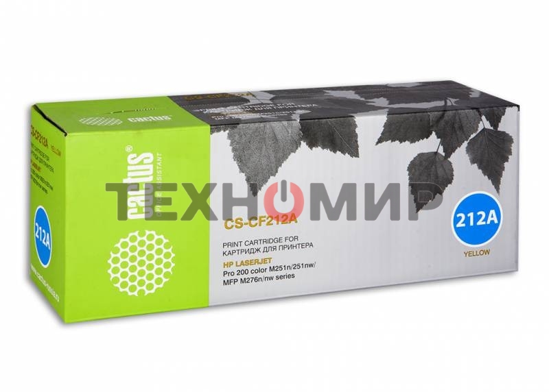 Картридж лазерный Cactus CS-CF212A желтый (1800 стр.) для HP LaserJet Pro 200 M251/M276