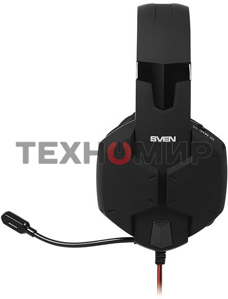 Игровые стереонаушники с микрофоном SVEN AP-G988MV, черный-красный Игровые стереонаушники с микрофоном SVEN AP-G988MV, черный-красный