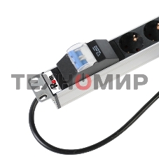 Вертикальный блок розеток Rem-16 с авт. 16А, 25 Shuko, 16A, алюм., 42-48U, шнур 3 м.