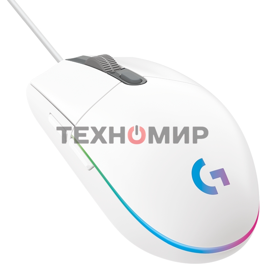 Мышь проводная Logitech G102 LIGHTSYNC белый, 8000 dpi, USB, кнопки - 6