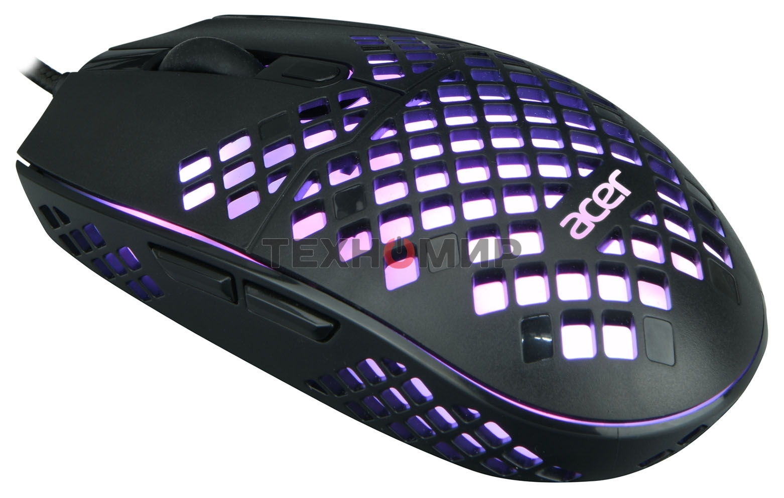 Мышь проводная Acer OMW134 черный, 3200 dpi, USB, кнопки - 6
