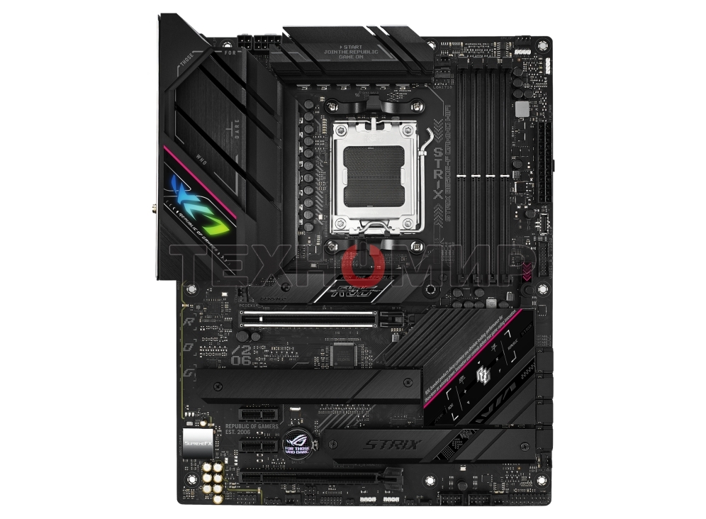 Материнская плата ASUS ROG STRIX B650E-F GAMING WIFI, AM5, AMD B650, 4xDDR5, 4xSATA, 3xM.2, 1xPCI-E 5.0 x16, 1xPCI-E 4.0 x4, 2xPCI-E x1, 1xHDMI, 1xDP, 1x 2.5Gb LAN, 4xUSB-A 2.0, 4xUSB-A 3.2 Gen 1, 2xUSB-A 3.2 Gen 2, 1xUSB-C 3.2 Gen 2, 1xUSB-C 3.2 Gen 2x2,