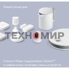 Умная колонка Яндекс Станция Миди, ZigBee, 24Вт, с голосовым ассистентом Алиса на YaGPT, серый