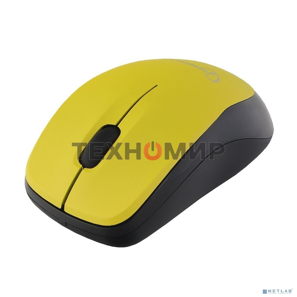 Мышь беспроводная Gembird MUSW-360-LM желтый, 1000 dpi, радиоканал, USB, кнопки - 3