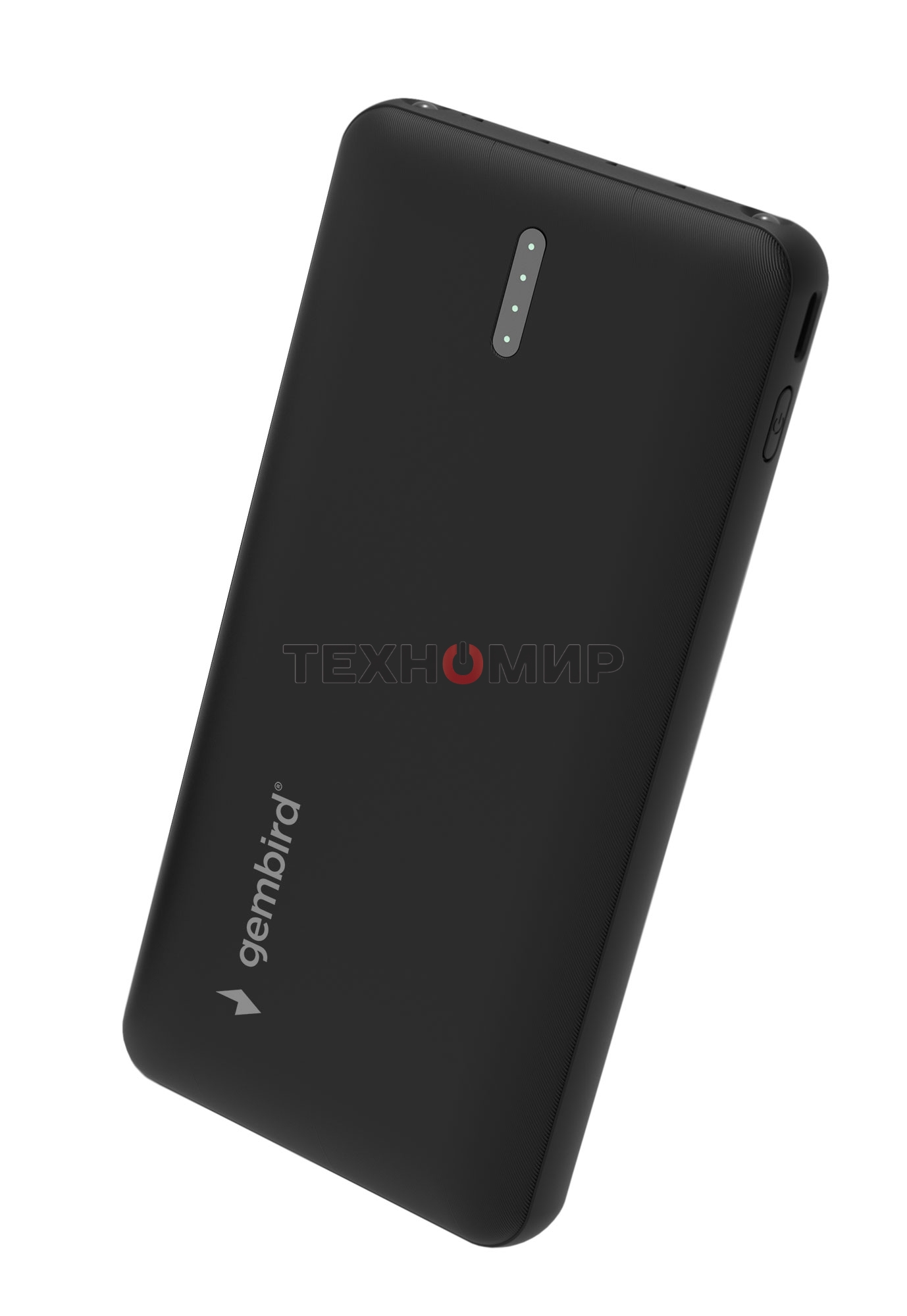 Портативный аккумулятор Gembird GPB-10C, 10000мА·ч, 2A, 4 встроенных кабеля, черный