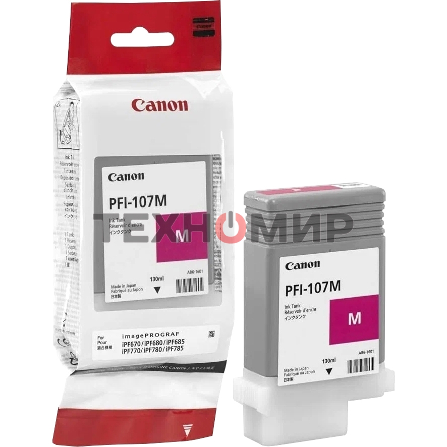 Картридж струйный Canon PFI-107M (6707B001) пурпурный (130 мл) для Canon iP F680/685/780/785