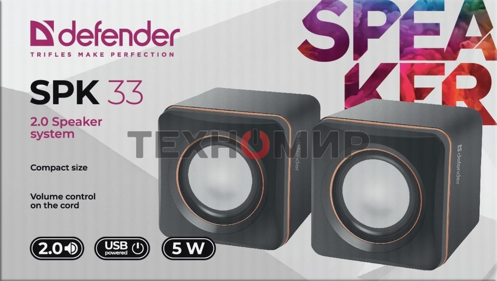Акустическая система Defender SPK 33 (2.0,5 Вт, питание от USB)