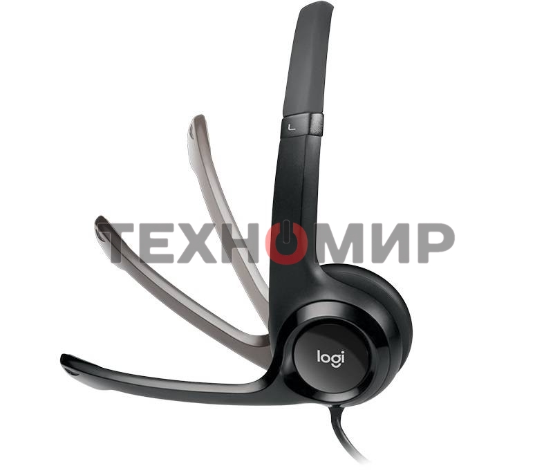 Гарнитура проводная Logitech Headset H390 USB черный