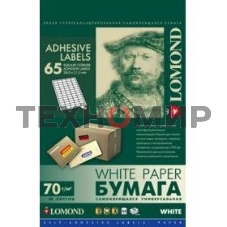 Самоклеящаяся бумага LOMOND универсальная для этикеток, A4, 65 делен. (38 x 21.2 мм), 70 г/м2, 50 листов.