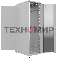 Шкаф серверный NTSS Премиум (NTSS-R42U80100GS) напольный 42U 800x1000 мм пер. дв. стекл. металл 900 кг серый IP20 сталь
