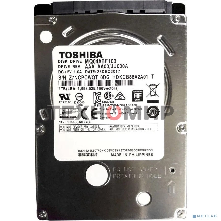 Жесткий диск Toshiba 1Tb 5400rpm MQ04ABF100 128Mb 2.5