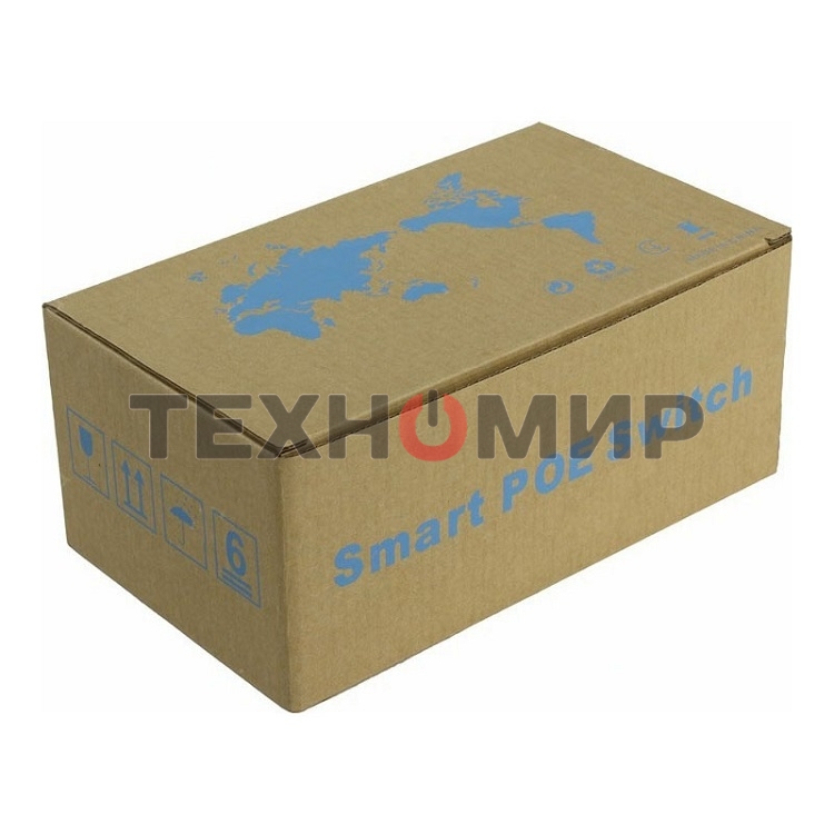 Коммутатор PoE 4 порта 10/100Mbps SWP-7504POE/2P 4xPoE+1xUplink RJ45, IEEE 802.3af, мощность 15.4 Вт на порт, БП 52В/1.25А, настенный крепеж в ком