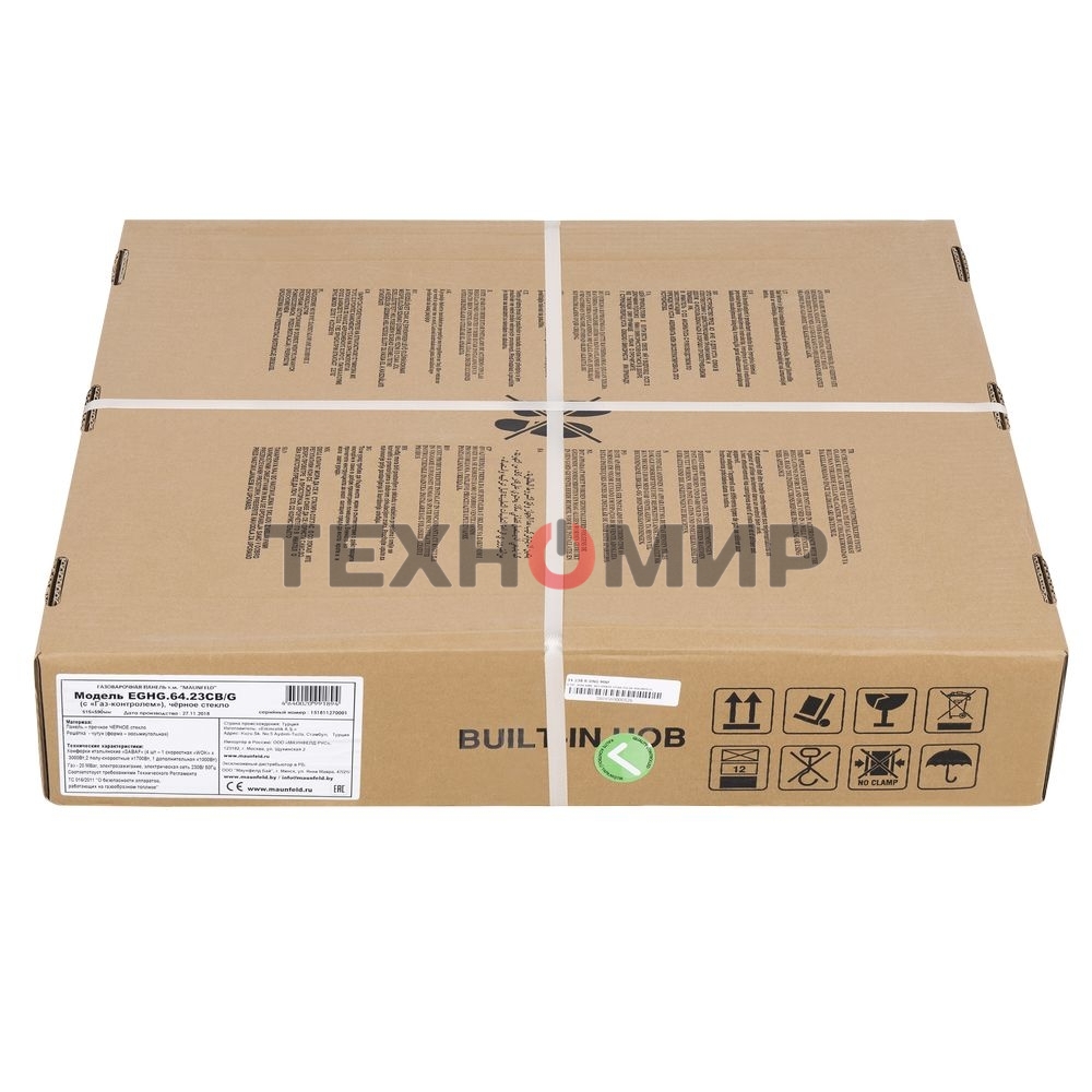 Газовая варочная панель Maunfeld EGHG.64.23CB/G, 4 конфорки, закаленное стекло, черный