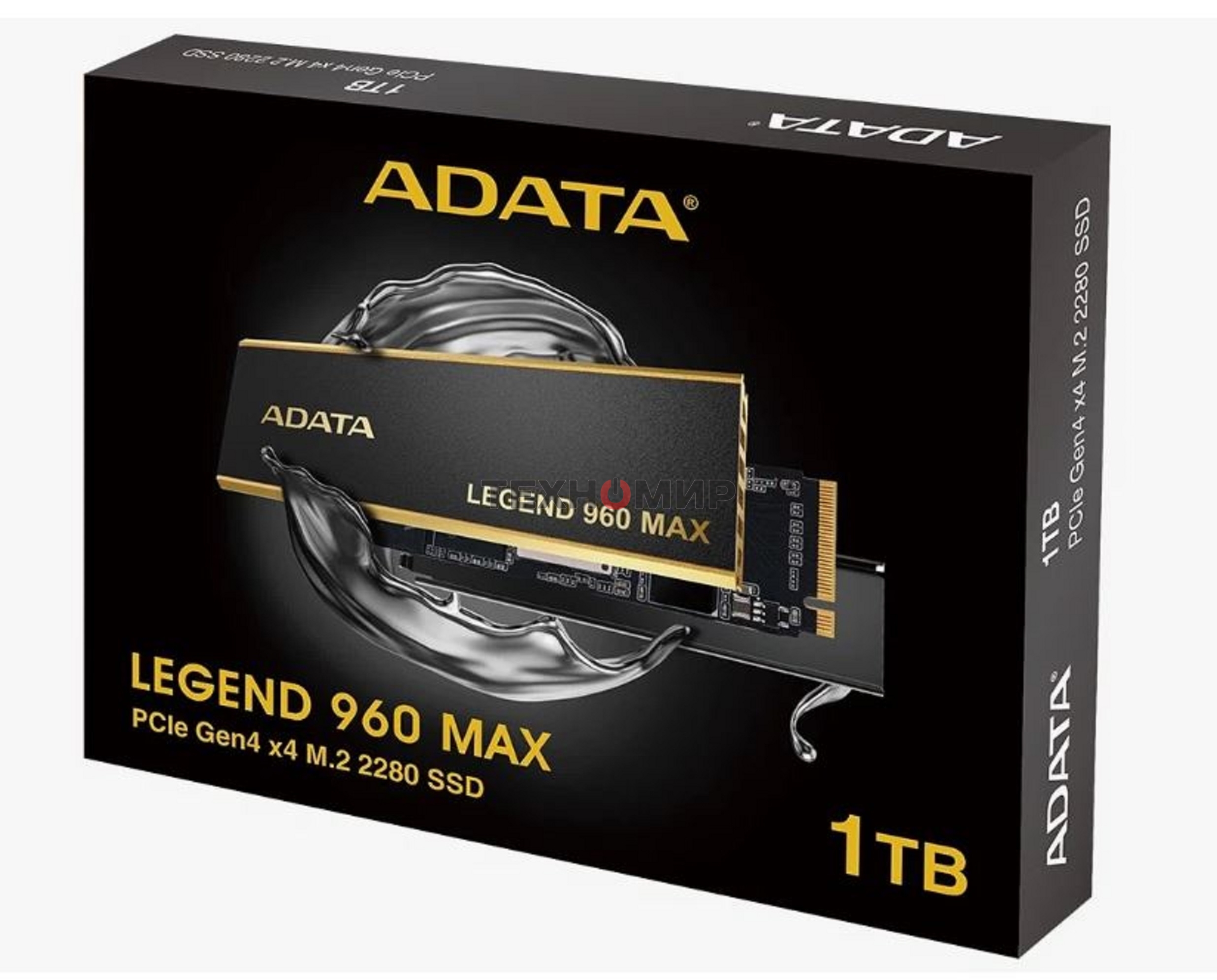 Накопитель SSD ADATA LEGEND 960 MAX, 1Tb, PCIe 4.0 x4, M.2 2280, NVMe, R/W 7400/6000, с радиатором